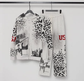 Vale Forever Leopard Graphic Washed Tracksuit Set