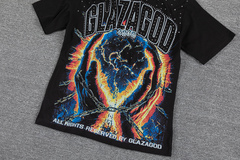 GLAZAGOD 2000 Rhinestone Cosmic Graphic T-Shirt