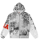 Vale Forever Cheetah Zip Up Hoodie Grey