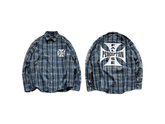 False Perception Iron Cross Embroidered Flannel