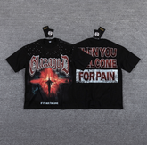 GLAZAGOD Welcome For Pain Red Cross Graphic T-Shirt