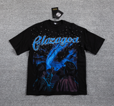 GLAZAGOD Galactic Skull Double-Sided Graphic T-Shirt