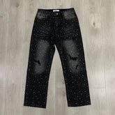 Vale Forever RAIN CLASSIC DENIM trendy brand full of hot rhinestone ripped jeans trousers