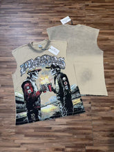 Cross border fashion brand VALE, European and American high street direct spray printing, washing water to make old, sleeveless T-shirt with shoulder, summer men's and women's fashion