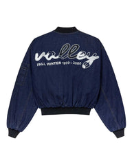 Vale Forever 1999-2000 Raw Denim Bomber Jacket Navy