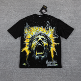 GLAZA GOD Golden Thunder Rhinestone Graphic T-Shirt