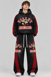 Valley Dreams Black Red Stripe Bee Tracksuit