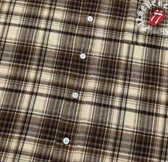 False Perception Rolling Stones Brown Plaid Flannel