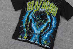 GLAZAGOD 2030 Rhinestone Electric Graphic T-Shirt