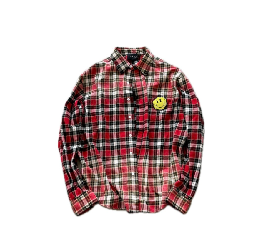 False Perception Angle Inside Green Plaid Flannel