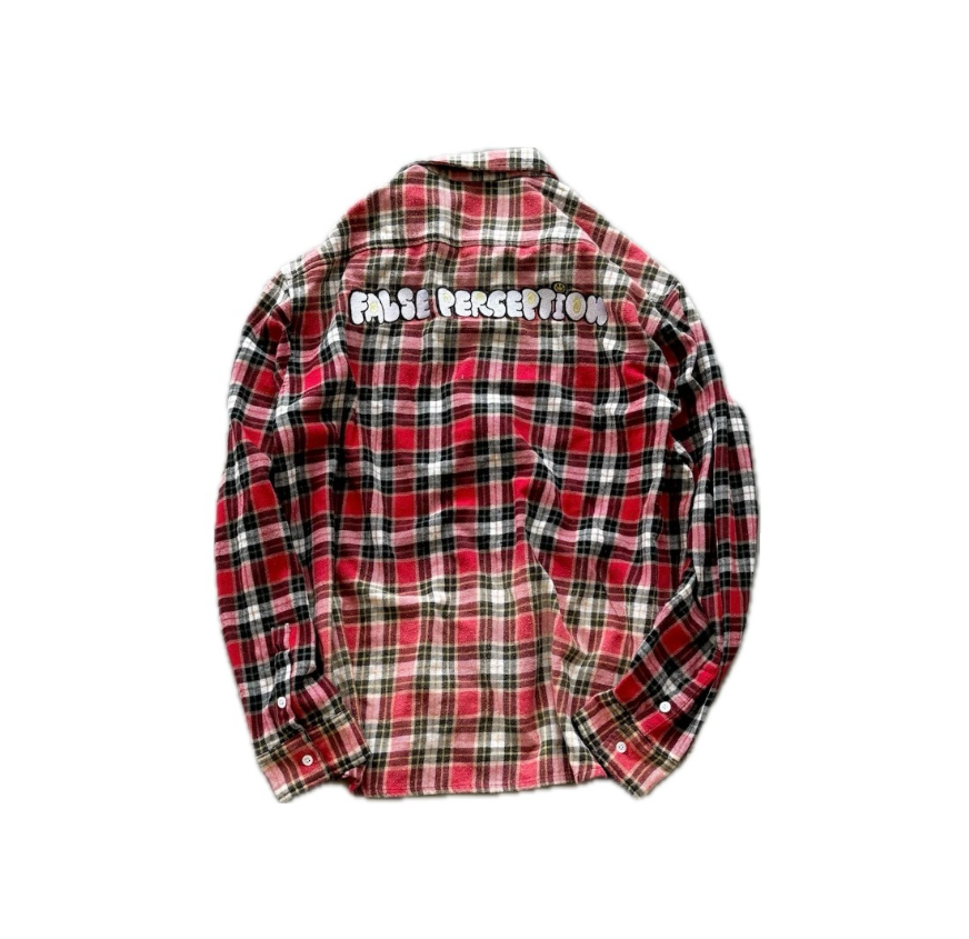 False Perception Angle Inside Green Plaid Flannel