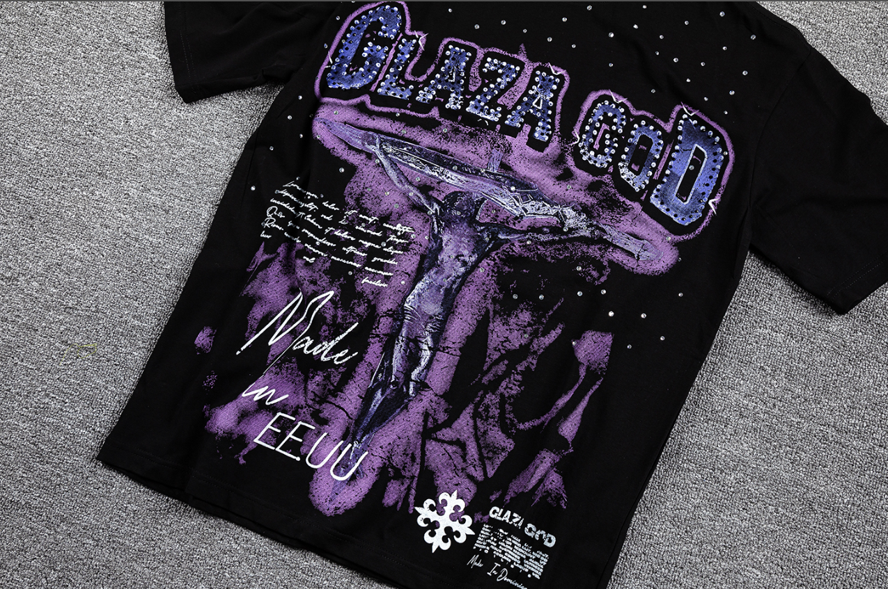 GLAZA GOD Purple UFO Double-Sided Graphic T-Shirt