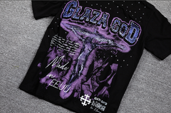 GLAZA GOD Purple UFO Double-Sided Graphic T-Shirt
