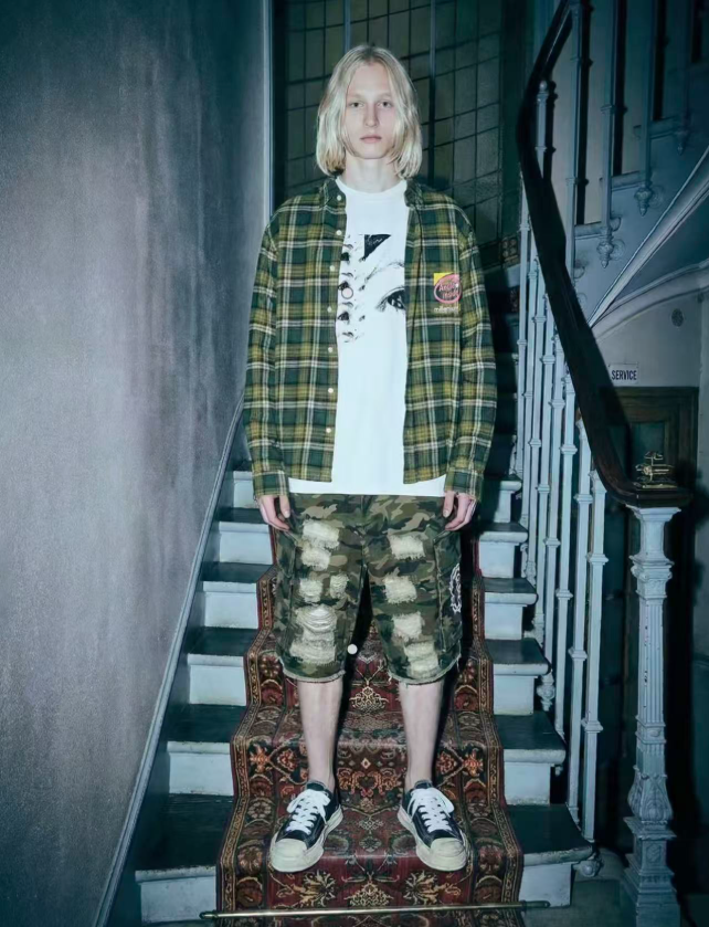False Perception Angle Inside Plaid Flannel Shirt