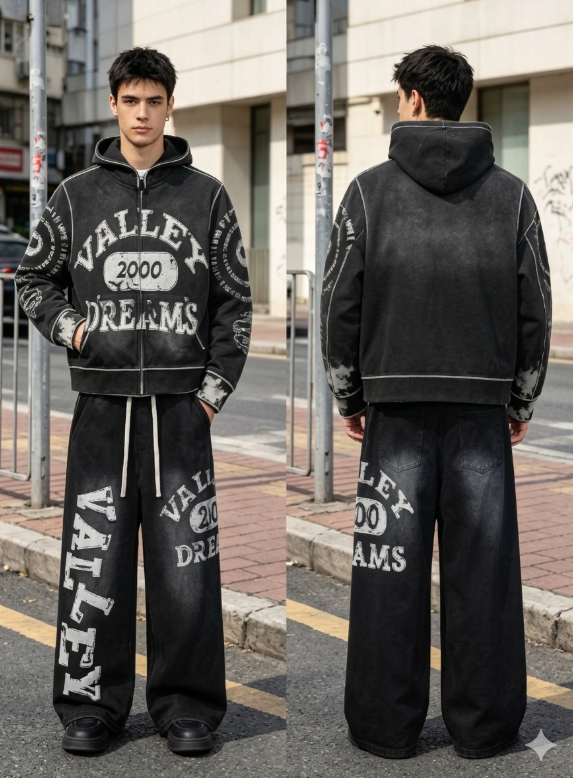 Vale Forever Black Valley 2000 Vintage Tracksuit Set
