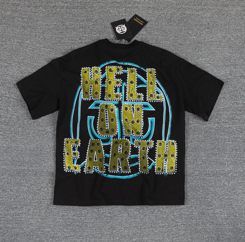 GLAZAGOD 2030 Rhinestone Electric Graphic T-Shirt