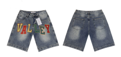 Vale Forever Valley Colorblock Embroidered Denim Shorts