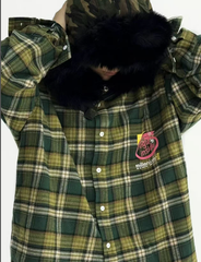 False Perception Angle Inside Plaid Flannel Shirt