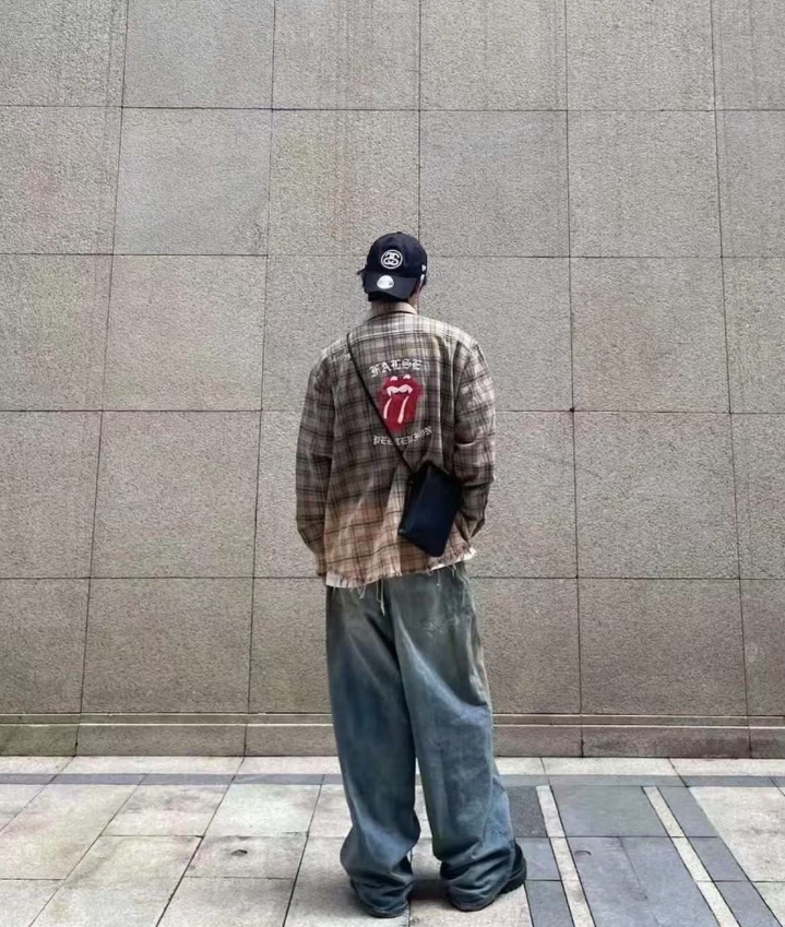 False Perception Rolling Stones Brown Cream Flannel