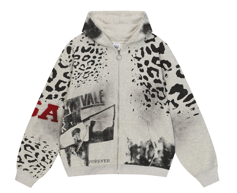 Vale Forever Leopard Graphic Washed Tracksuit Set