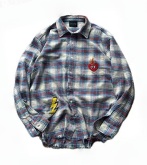 False Perception Simpsons Graffiti Plaid Flannel Shirt