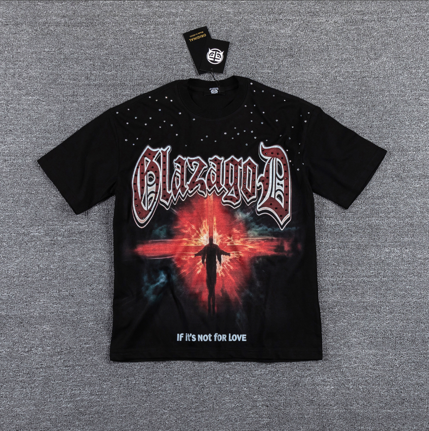 GLAZAGOD Welcome For Pain Red Cross Graphic T-Shirt