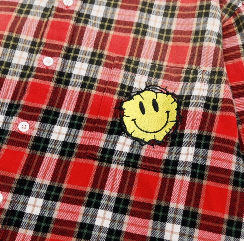 False Perception Angle Inside Green Plaid Flannel