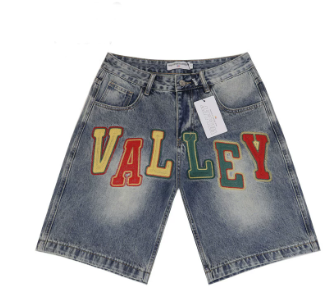 Vale Forever Valley Colorblock Embroidered Denim Shorts