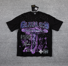 GLAZA GOD Purple UFO Double-Sided Graphic T-Shirt