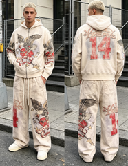 Vale Forever Cream Nostalgia Eagle Tracksuit Set