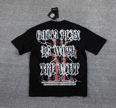 GLAZA GOD Thorns Rhinestone Lightning Graphic T-Shirt