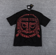 GLAZA GOD Roses & Roses Red Skull Graphic T-Shirt