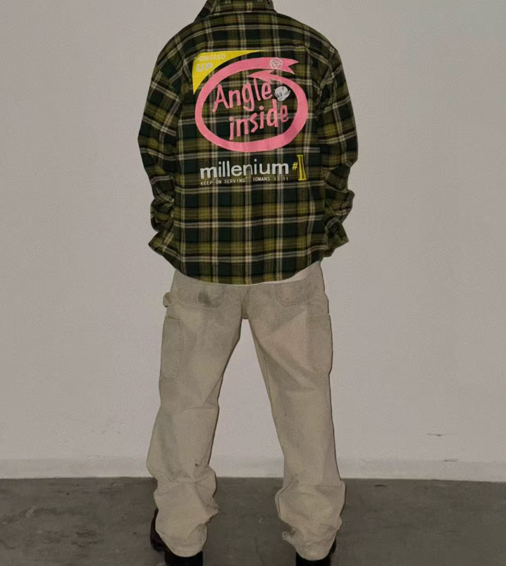 False Perception Angle Inside Plaid Flannel Shirt