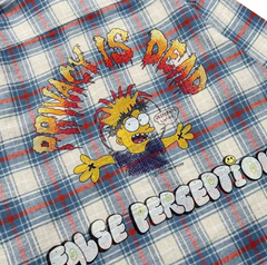 False Perception Simpsons Graffiti Plaid Flannel Shirt