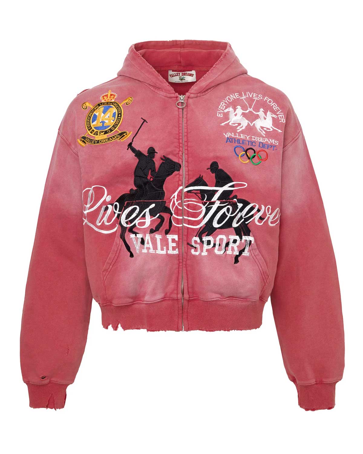 Vale Forever Rockefeller Zip Up Hoodie Red