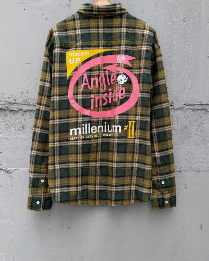False Perception Angle Inside Plaid Flannel Shirt