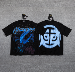 GLAZAGOD Galactic Skull Double-Sided Graphic T-Shirt