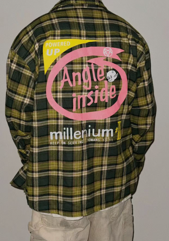 False Perception Angle Inside Plaid Flannel Shirt