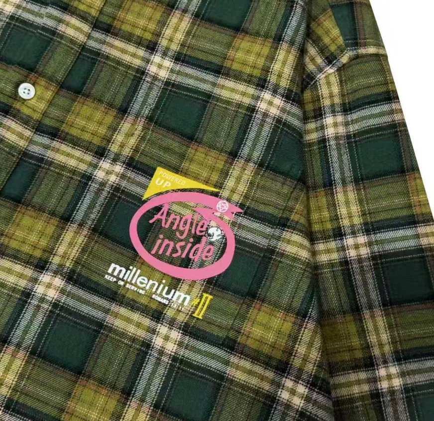False Perception Angle Inside Plaid Flannel Shirt