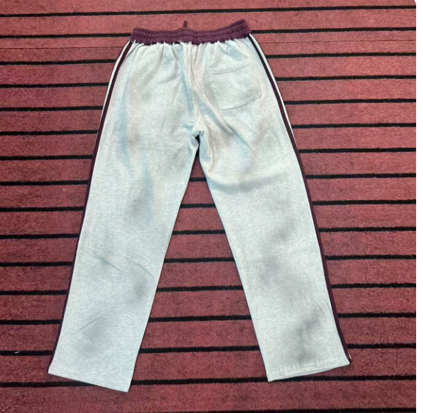 Vale Valley Retro Collegiate Washed Gray Track Pants