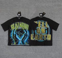 GLAZAGOD 2030 Rhinestone Electric Graphic T-Shirt