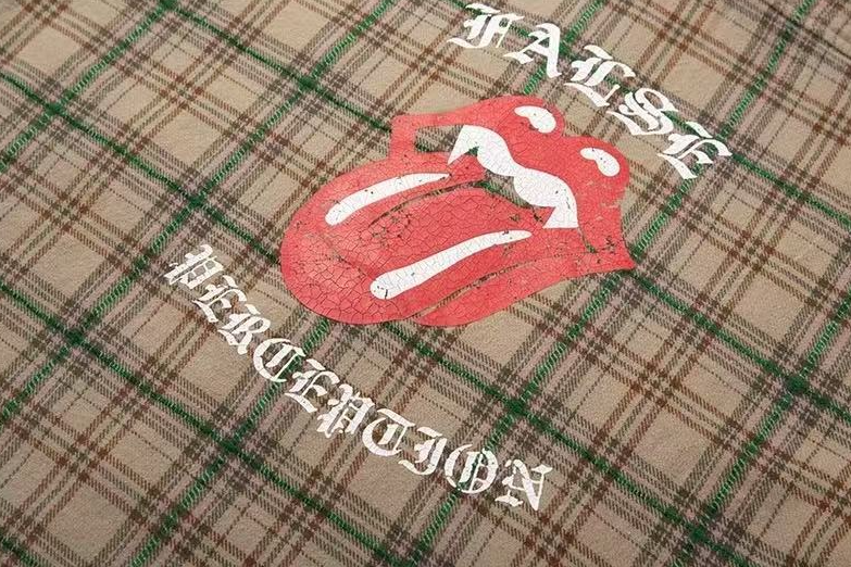 False Perception Rolling Stones Brown Cream Flannel