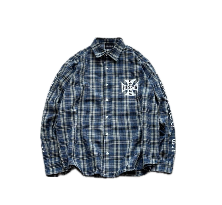 False Perception Iron Cross Embroidered Flannel