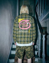False Perception Angle Inside Plaid Flannel Shirt