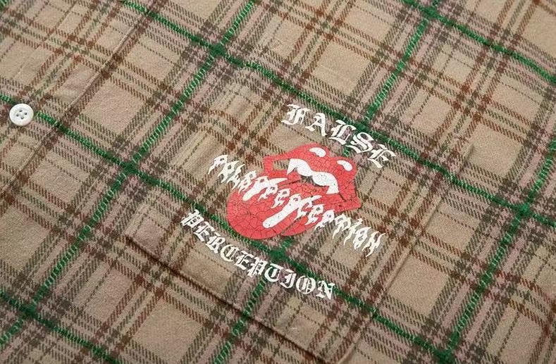 False Perception Rolling Stones Brown Cream Flannel